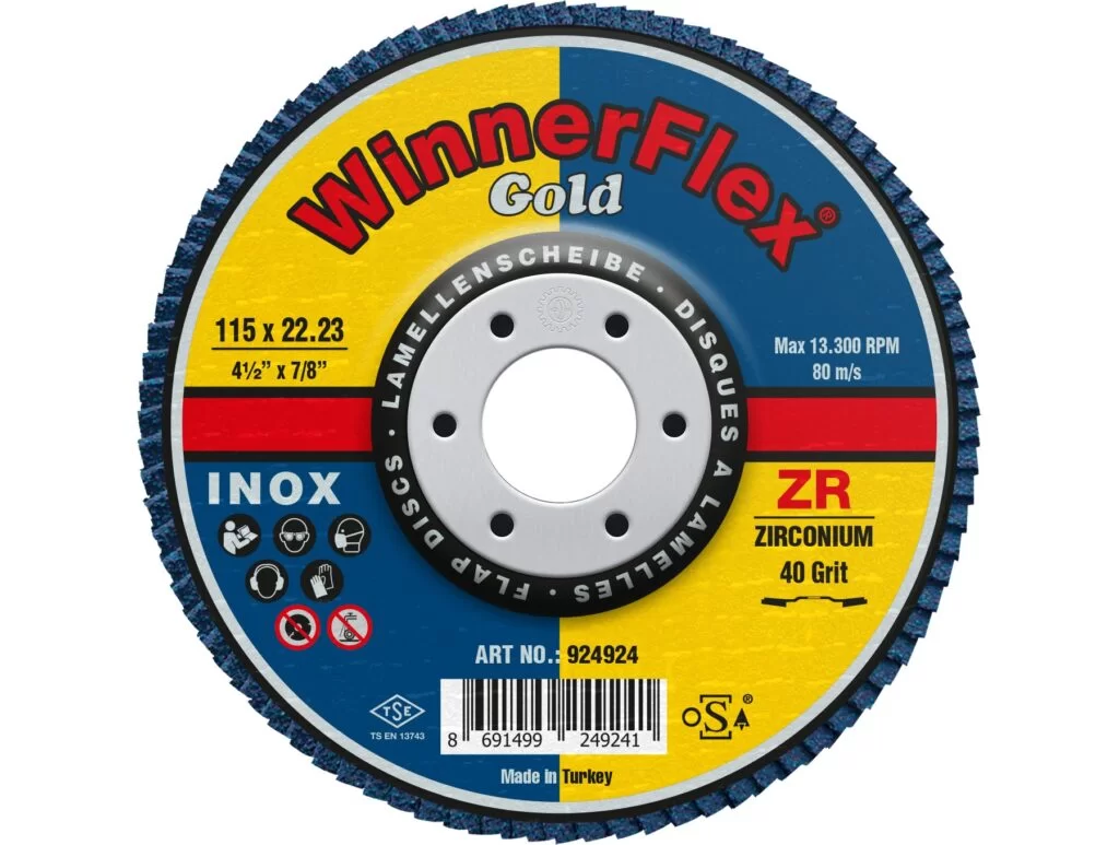 40 Grit 115 Inox Flap Disc for metalwork, marine work, cutting, Inox